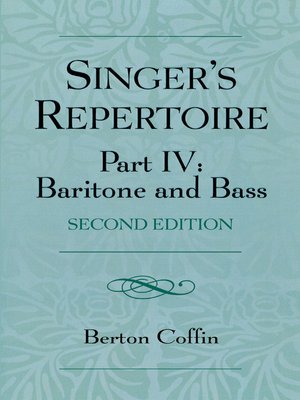 cover image of The Singer's Repertoire, Part IV